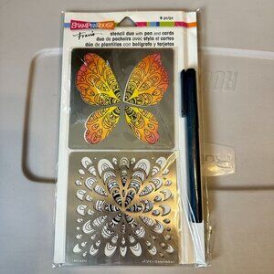 Stampendous Stencil Duo With Pen & Blank Cards Butterfly